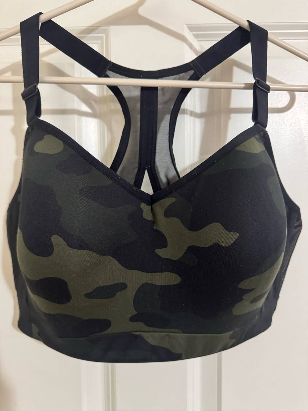 C9 by Champion Olive Green & Black Camo Racerback Sports Bra